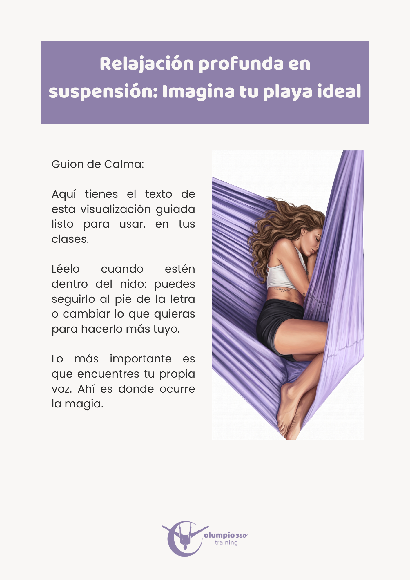 Guion de Relajación sensorial: La Playa Ideal (Especial Yoga Aéreo)
